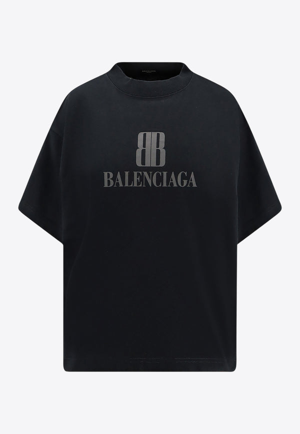 Balenciaga Nano BB Print T-shirt Black 818431TSVU41083_FADED BLACK_30893770