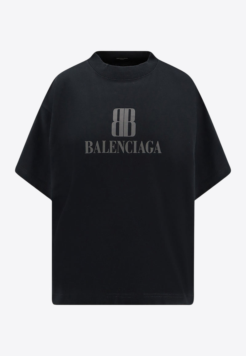 Balenciaga Nano BB Print T-shirt Black 818431TSVU41083_FADED BLACK_30893770