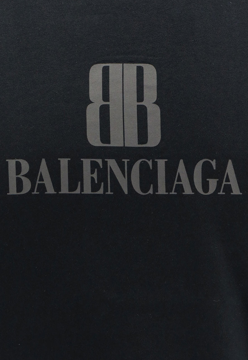 Balenciaga Nano BB Print T-shirt Black 818431TSVU41083_FADED BLACK_30893770