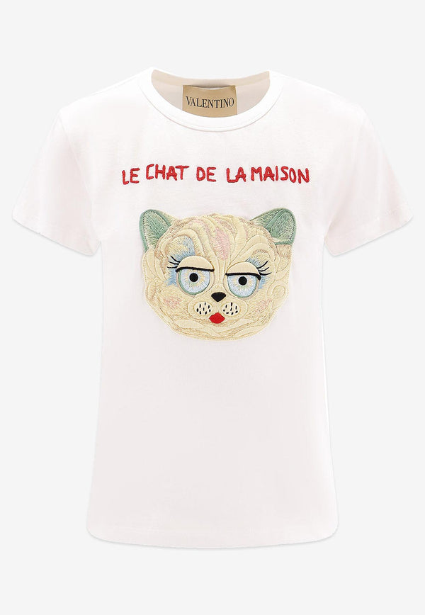 Valentino Le Chat De La Maison Printed T-shirt Ivory 7B3MG25J9LDA03_Ivory_29842716