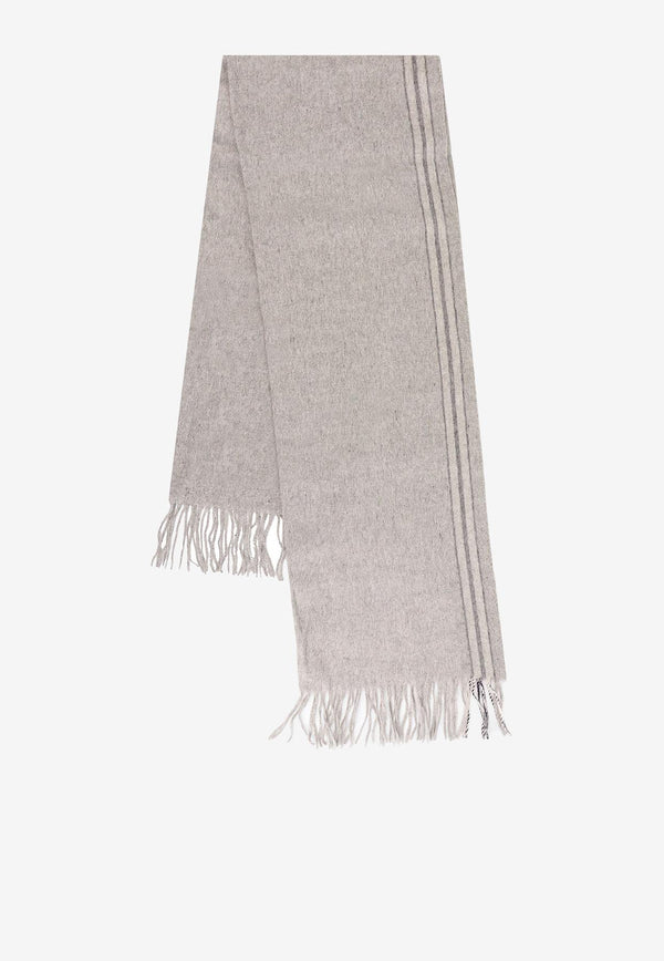 Brunello Cucinelli Silk Fringed Scarf Gray MSC668AGCKL87_GRIGIO CHIARO NAVY_30005233