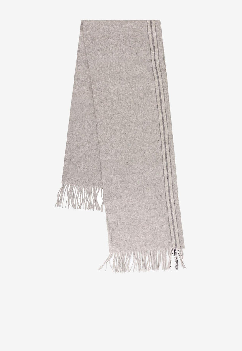 Brunello Cucinelli Silk Fringed Scarf Gray MSC668AGCKL87_GRIGIO CHIARO NAVY_30005233