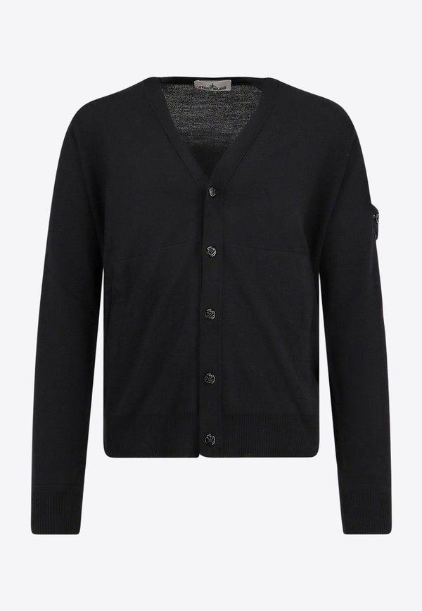 Stone Island Compass Patch Wool Cardigan Black K2S155100068S00C4V0029_Black_29838605