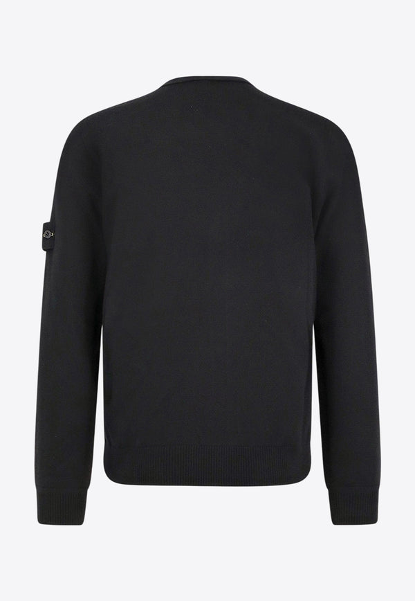 Stone Island Compass Patch Wool Cardigan Black K2S155100068S00C4V0029_Black_29838605