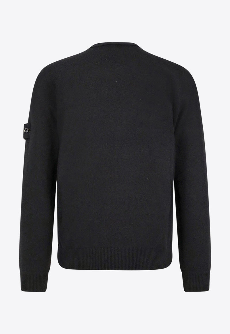 Stone Island Compass Patch Wool Cardigan Black K2S155100068S00C4V0029_Black_29838605