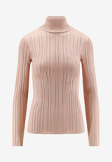 Elisabetta Franchi Ribbed High-Neck Sweater Beige MK17Q56E2EA1_Nude_29844486