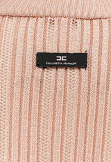 Elisabetta Franchi Ribbed High-Neck Sweater Beige MK17Q56E2EA1_Nude_29844486