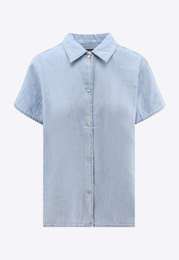 A.P.C. Short-Sleeved Denim Shirt Blue COGXXF12440_AAC_OneColor_30898762