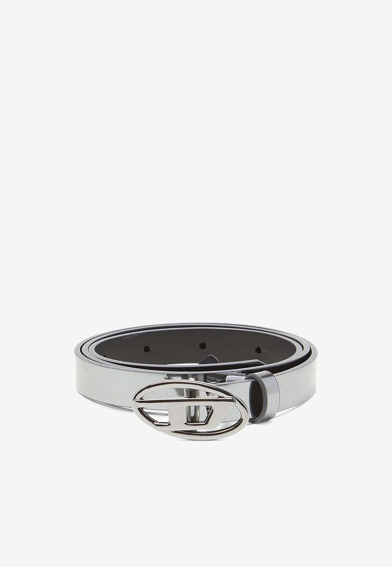 Diesel Oval-D Buckle Reversible Leather Belt Silver X10423P1660H0926_Silver_29841568