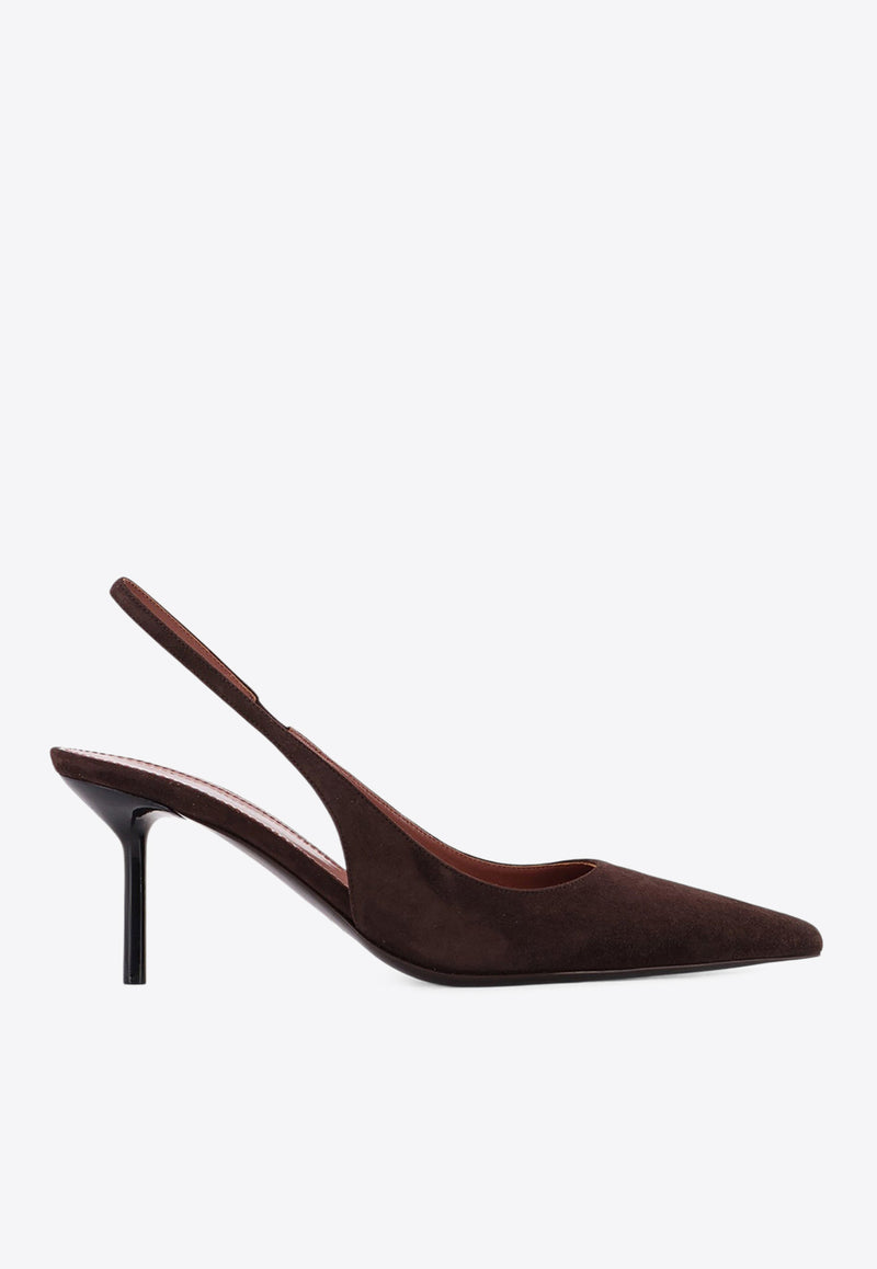 Paris Texas Lidia 70 Suede Slingback Pumps Brown PX1635XSA04EBANO_Ebony_29878745