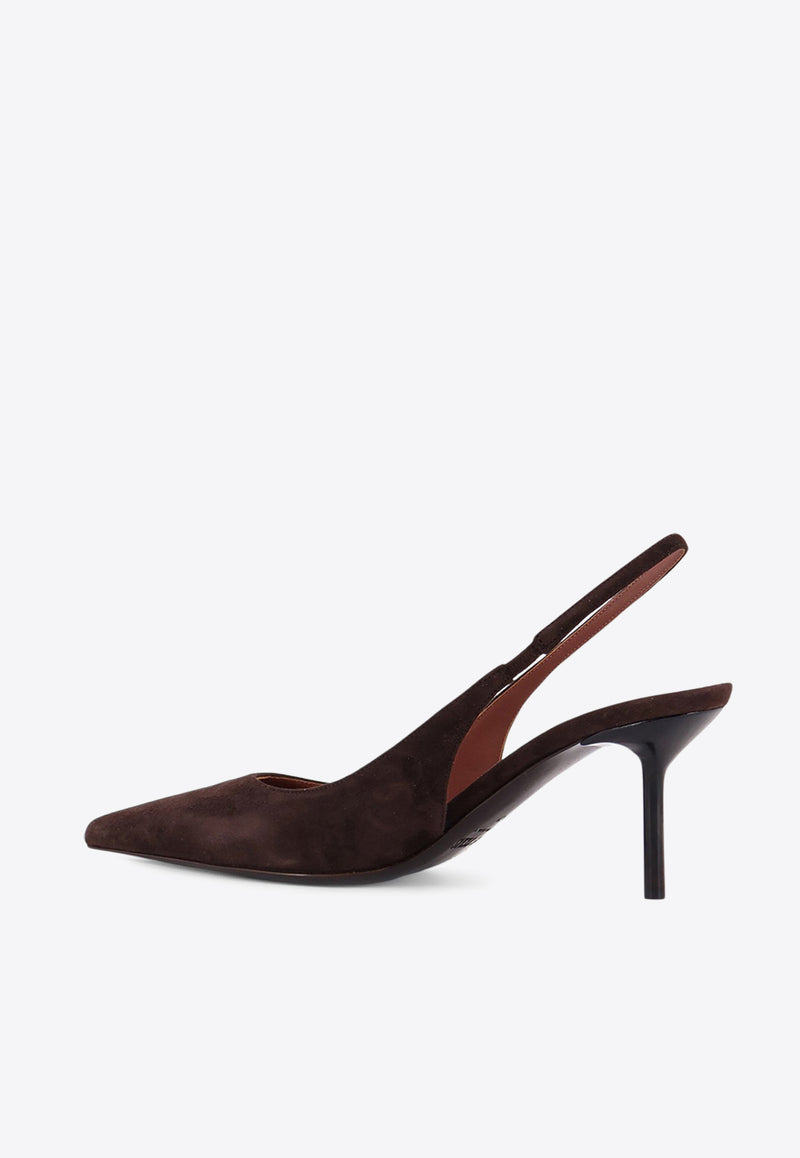 Paris Texas Lidia 70 Suede Slingback Pumps Brown PX1635XSA04EBANO_Ebony_29878745