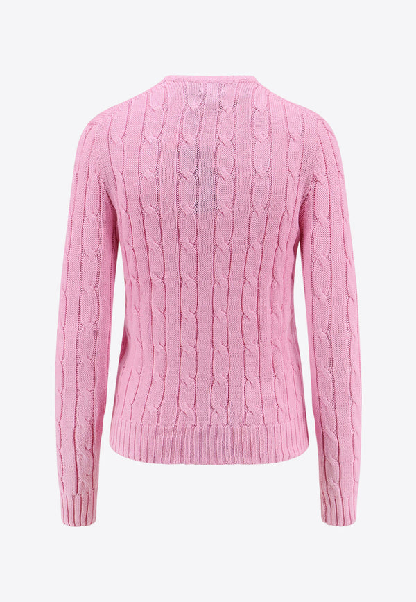 Polo Ralph Lauren Cable Knit Logo Sweater Pink 211971869010_CARMEL PINK_29844027