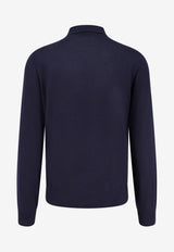 Brunello Cucinelli Long-Sleeved Cashmere Polo T-shirt Blue M2300295CW425_Blue_30005129