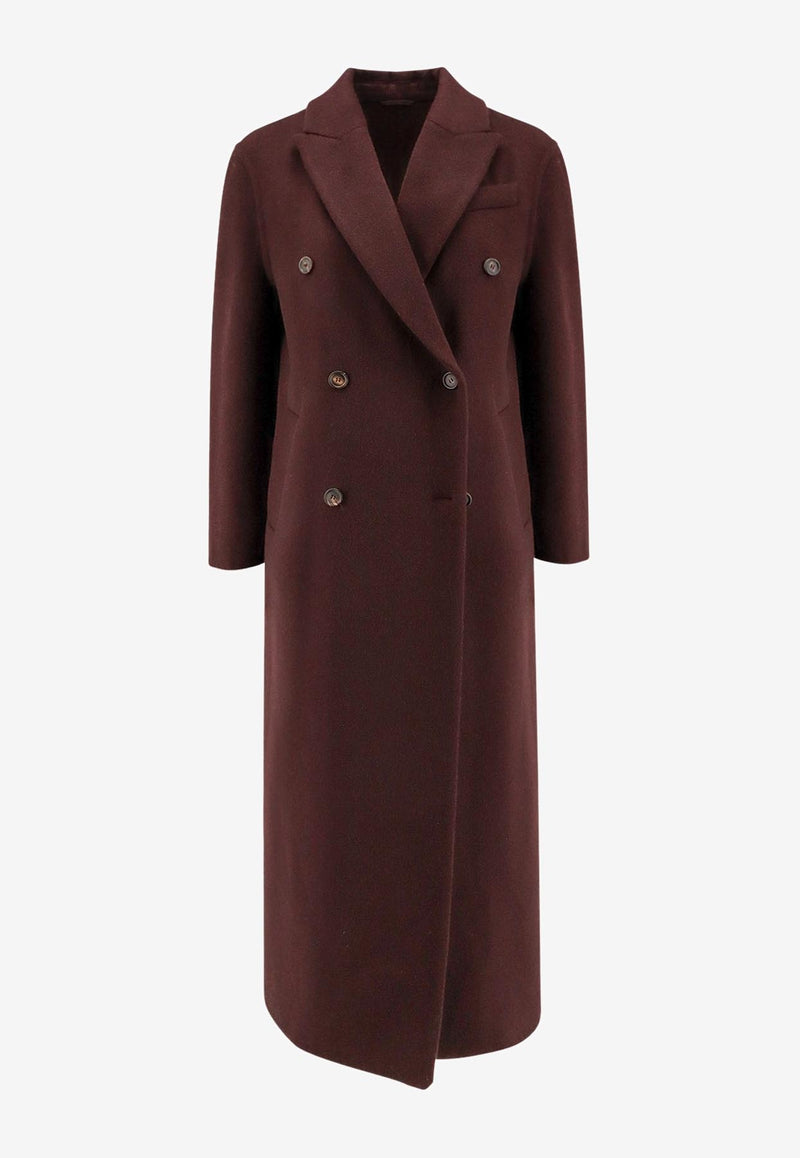 Brunello Cucinelli Essential Double-Breasted Coat Bordeaux MD5039895C4243_Red wine_29841754