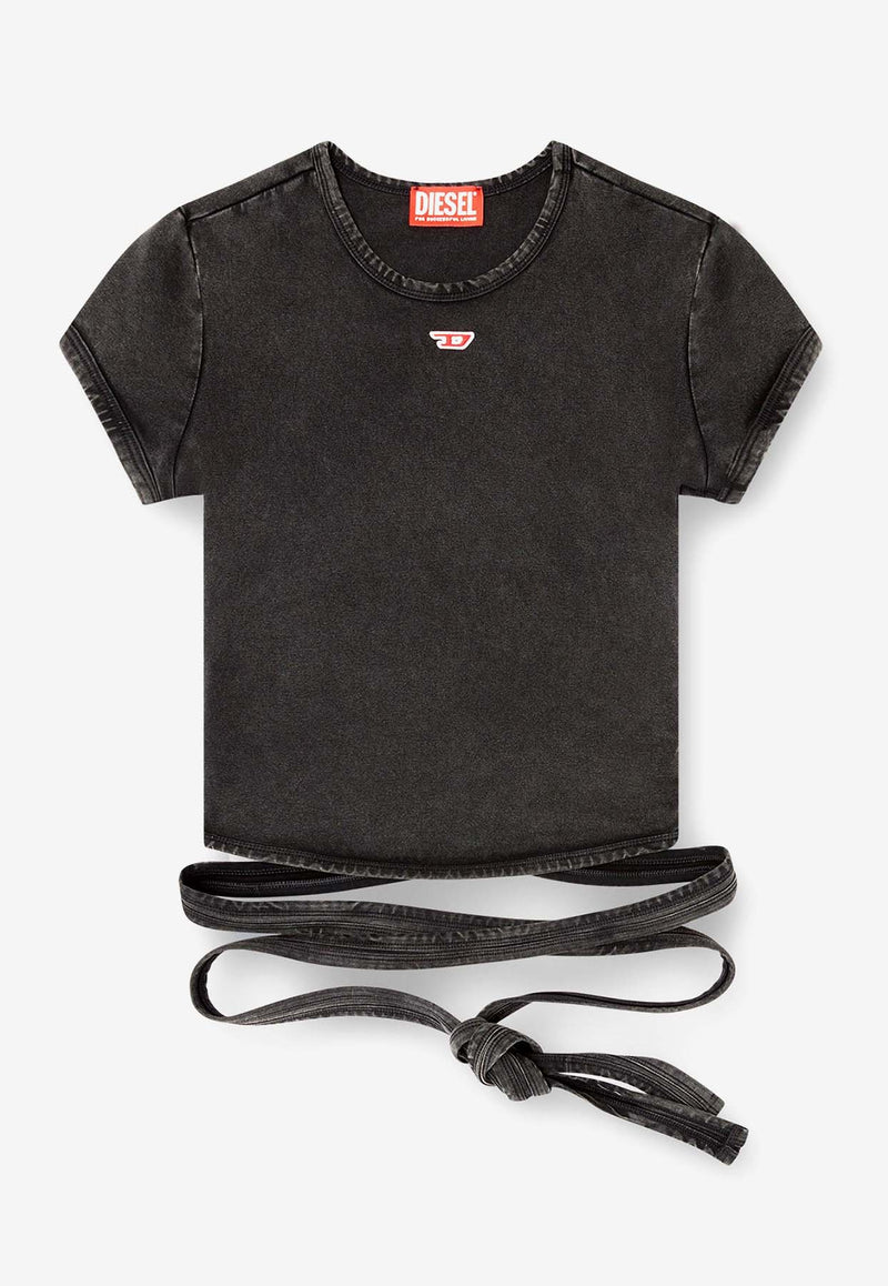 Diesel T-Bunny Tail-R1 Wraparound Cropped T-shirt Gray A195200KIBY02A_Grey_29843902