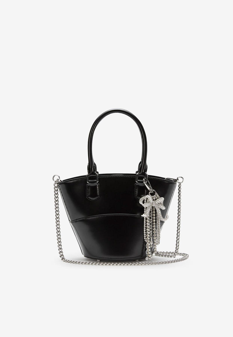 Self-Portrait Leather Top Handle Bag with Charms Black PF25314ABBLACK_Black_29838652