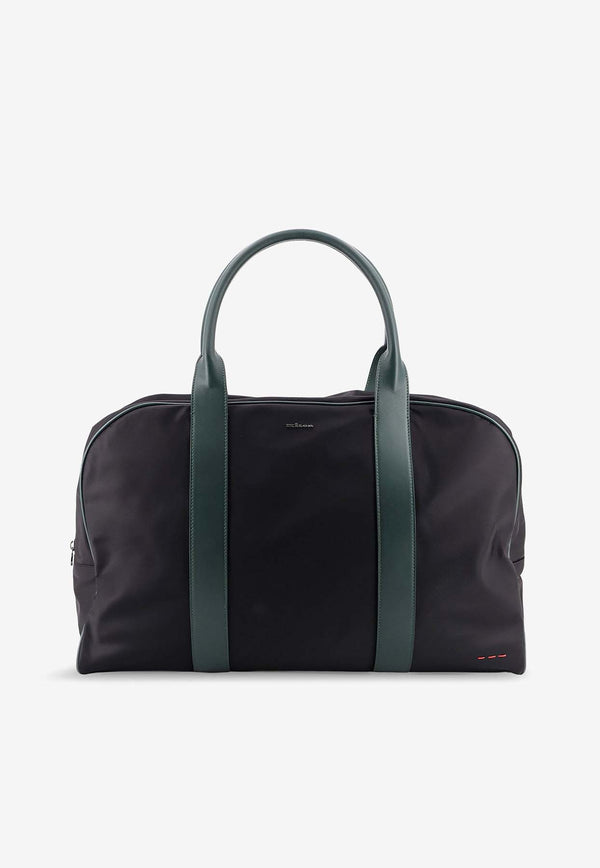 Kiton Ciro Paone Logo Nylon Travel Bag Blue UBA0124N0127202NERO VERDE PETROLIO_NERO VERDE PETROLIO_29844779