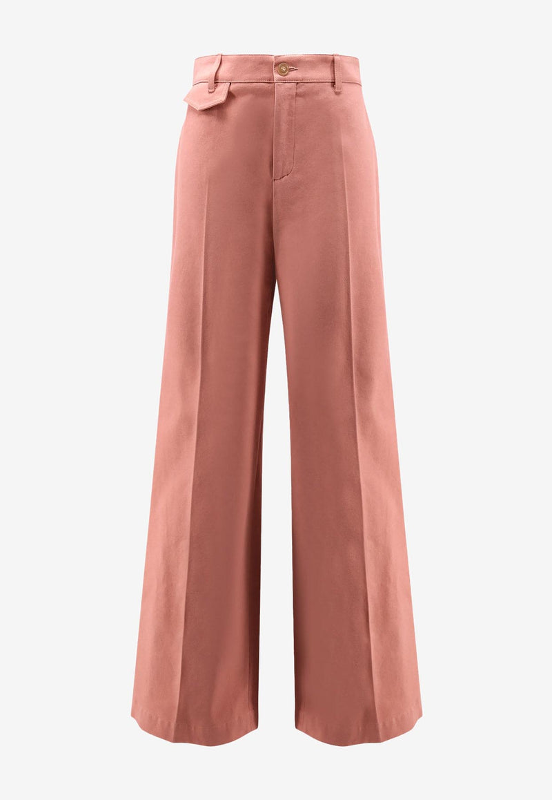 Chloé Classic Wide-Leg Pants Pink CH25APA063656L7_Wild Pink_29843326