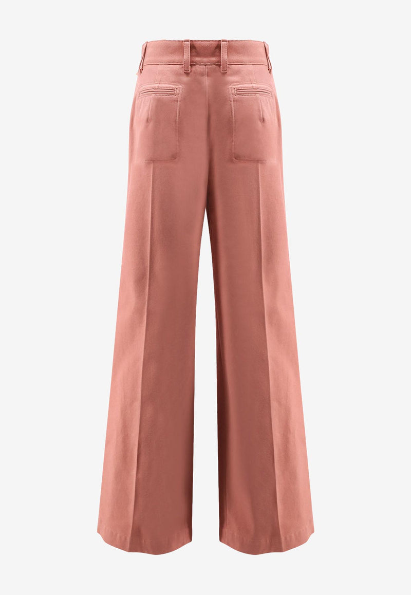 Chloé Classic Wide-Leg Pants Pink CH25APA063656L7_Wild Pink_29843326