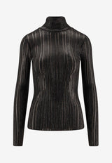 Elisabetta Franchi Ribbed High-Neck Sweater Black MK17Q56E2110_Nera_29839546