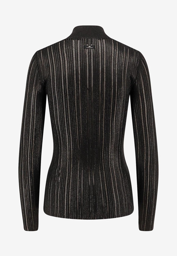 Elisabetta Franchi Ribbed High-Neck Sweater Black MK17Q56E2110_Nera_29839546