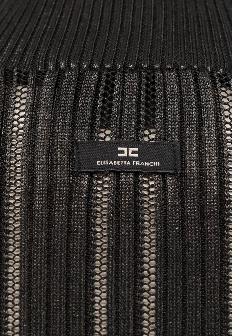 Elisabetta Franchi Ribbed High-Neck Sweater Black MK17Q56E2110_Nera_29839546