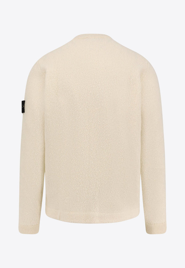 Stone Island Logo Patch Wool Sweater Cream K2S155100056S00N2V0093_White_29839973