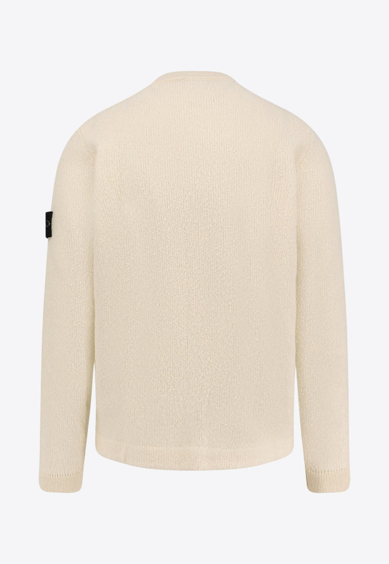 Stone Island Logo Patch Wool Sweater Cream K2S155100056S00N2V0093_White_29839973