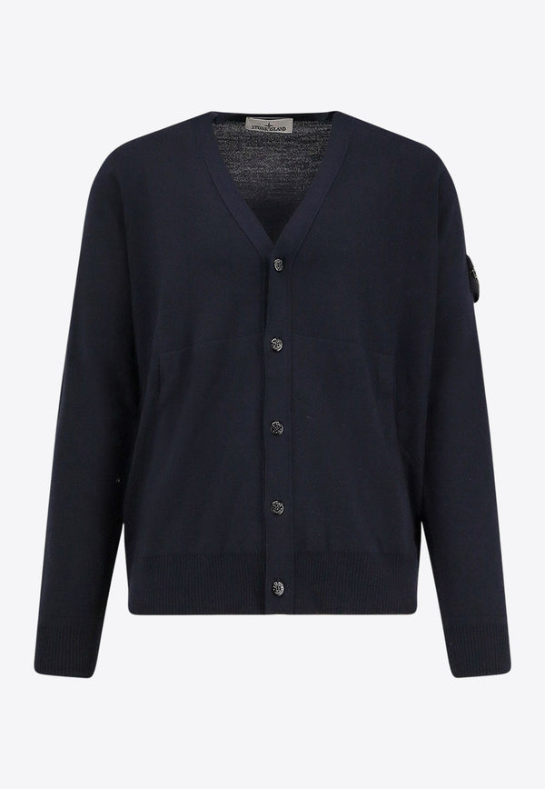 Stone Island Compass Patch Wool Cardigan Blue K2S155100068S00C4V0020_Blue_29845250