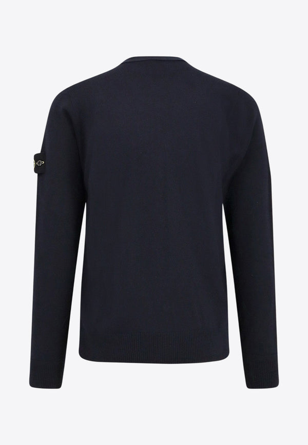 Stone Island Compass Patch Wool Cardigan Blue K2S155100068S00C4V0020_Blue_29845250