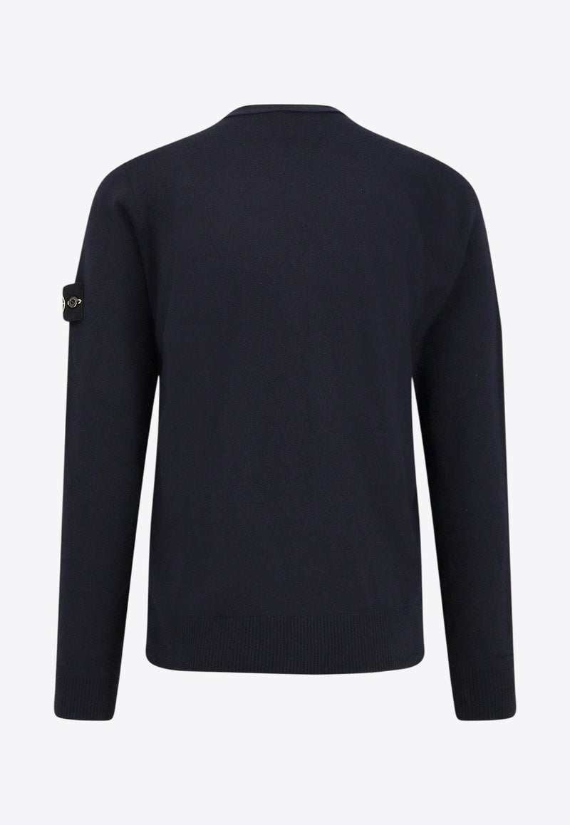 Stone Island Compass Patch Wool Cardigan Blue K2S155100068S00C4V0020_Blue_29845250