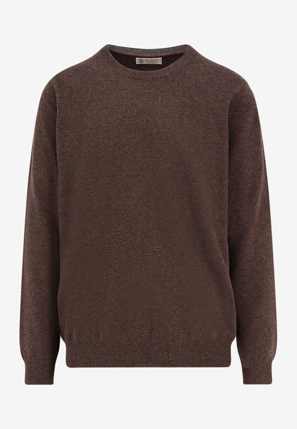 Brunello Cucinelli Essential Cashmere Sweater Brown M2200100CU766_MORO GRIGIO CHIARO_30005314