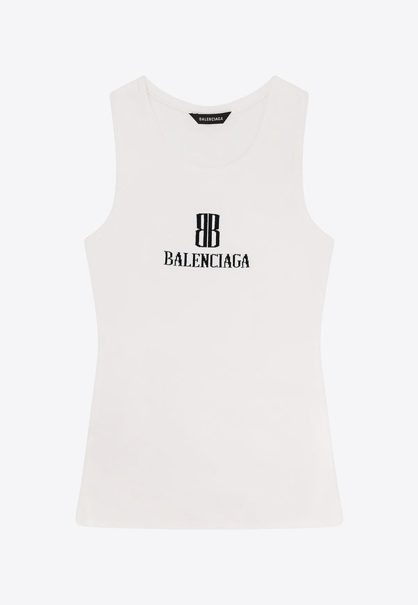 Balenciaga Nano BB Ribbed Tank Top White 835500T52319040_White_29844318