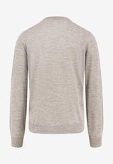 Brunello Cucinelli Cashmere-Blend Crewneck Sweater Gray M2300100CS170_CIOTTOLO GRIGIO SCURO_30005158