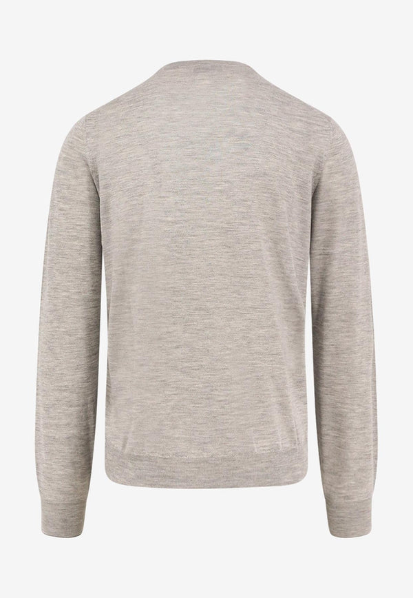 Brunello Cucinelli Cashmere-Blend Crewneck Sweater Gray M2300100CS170_CIOTTOLO GRIGIO SCURO_30005158