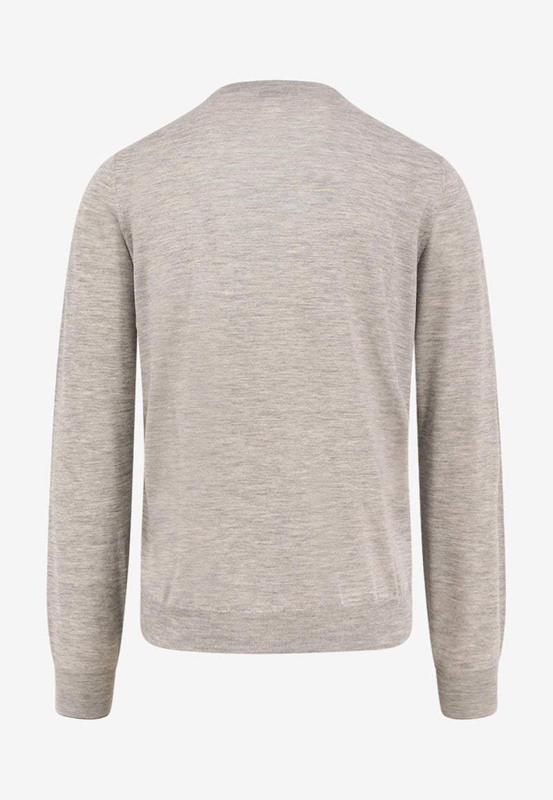 Brunello Cucinelli Cashmere-Blend Crewneck Sweater Gray M2300100CS170_CIOTTOLO GRIGIO SCURO_30005158