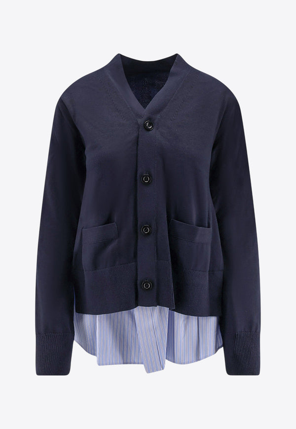 Sacai Layered Buttoned Cardigan Navy 2508011250_NAVY L BLUE STRIPE_29847328