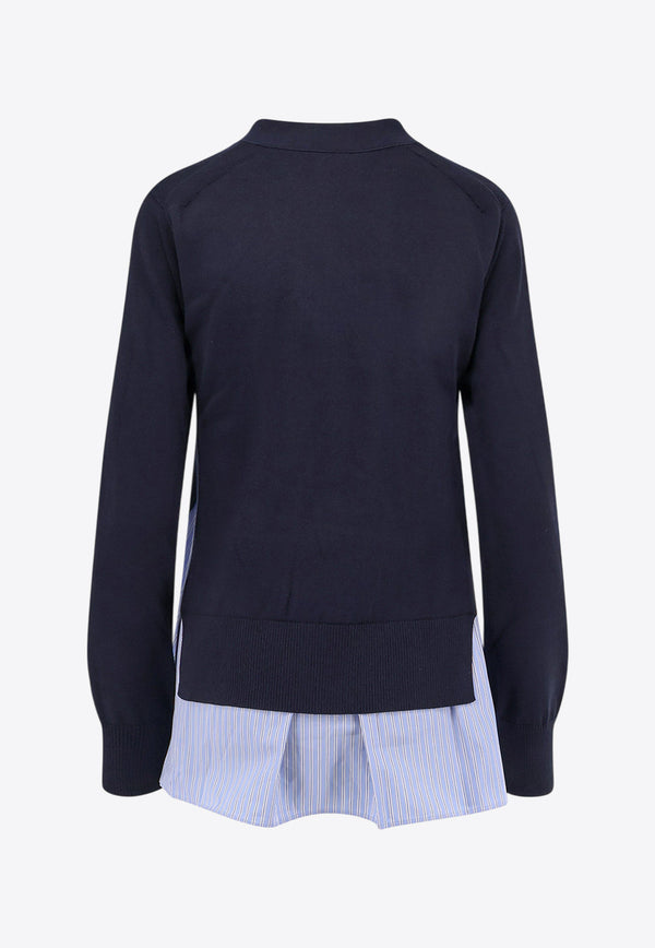 Sacai Layered Buttoned Cardigan Navy 2508011250_NAVY L BLUE STRIPE_29847328