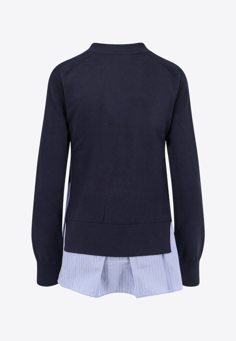 Sacai Layered Buttoned Cardigan Navy 2508011250_NAVY L BLUE STRIPE_29847328