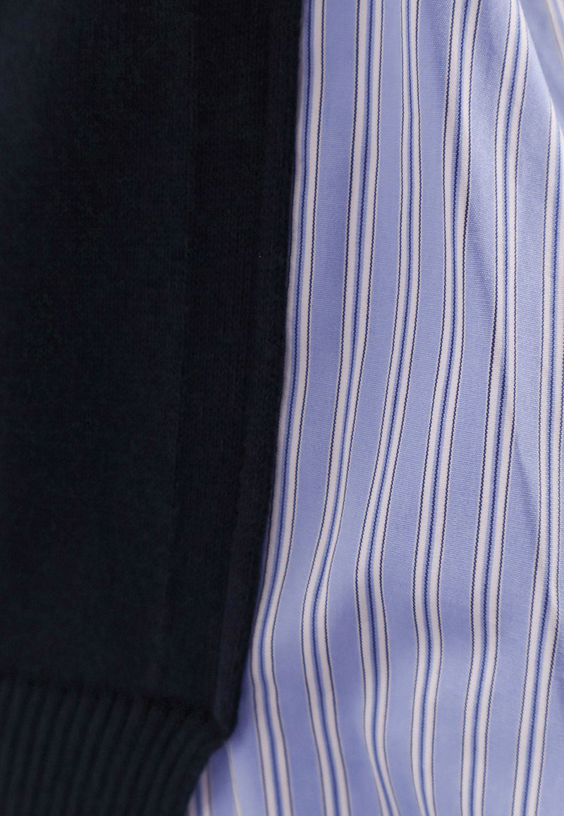 Sacai Layered Buttoned Cardigan Navy 2508011250_NAVY L BLUE STRIPE_29847328