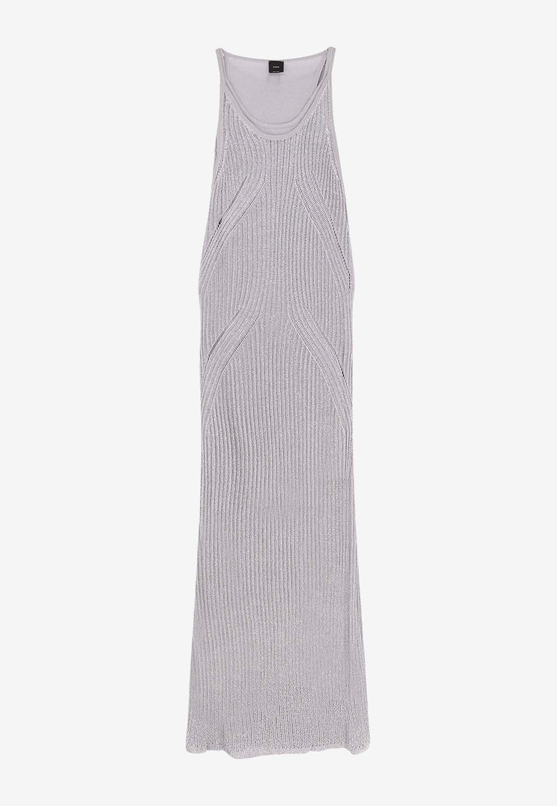 PINKO Nelson Ribbed Maxi Dress Gray 105146A2LO_I12_Grey_29846453