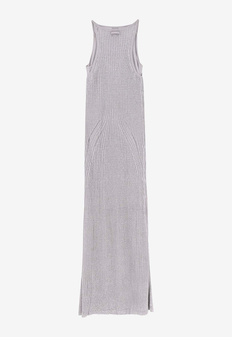 PINKO Nelson Ribbed Maxi Dress Gray 105146A2LO_I12_Grey_29846453