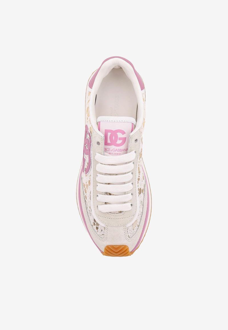 Dolce & Gabbana DG Cushion Suede and Lace Sneakers White CK2340A9AC287587_White_29843616