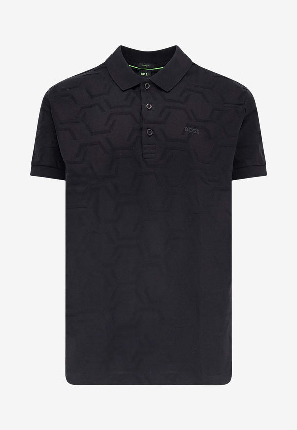 Hugo Boss Geometric Pattern Polo T-shirt Black 50533239_001_Black_30898217
