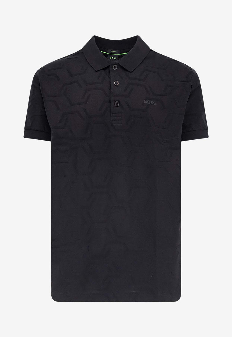 Hugo Boss Geometric Pattern Polo T-shirt Black 50533239_001_Black_30898217