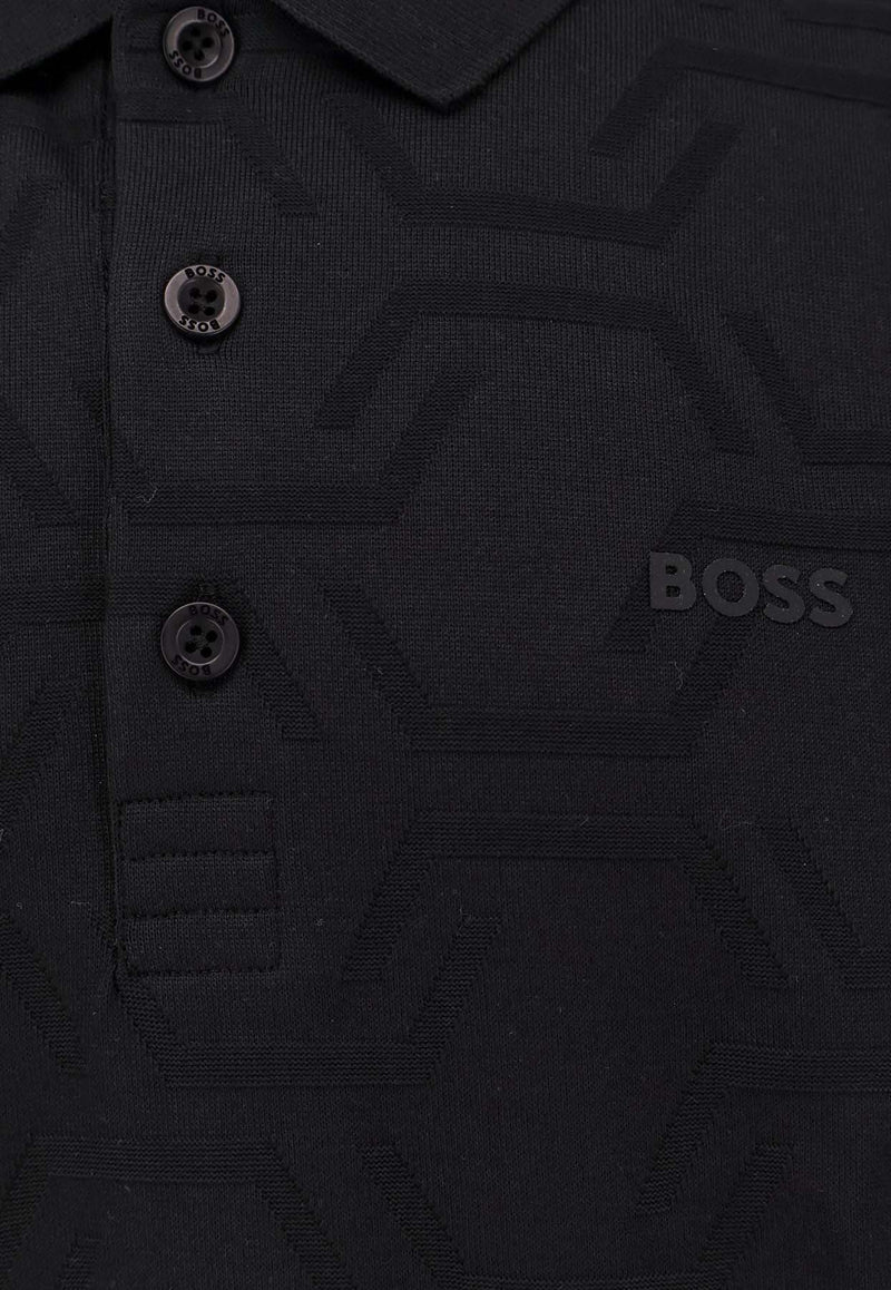 Hugo Boss Geometric Pattern Polo T-shirt Black 50533239_001_Black_30898217