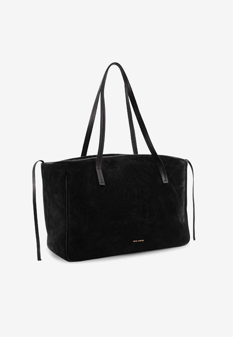 Manu Atelier XL Du Jour Suede Tote Bag Black 2025130BLACK_Black_30008685