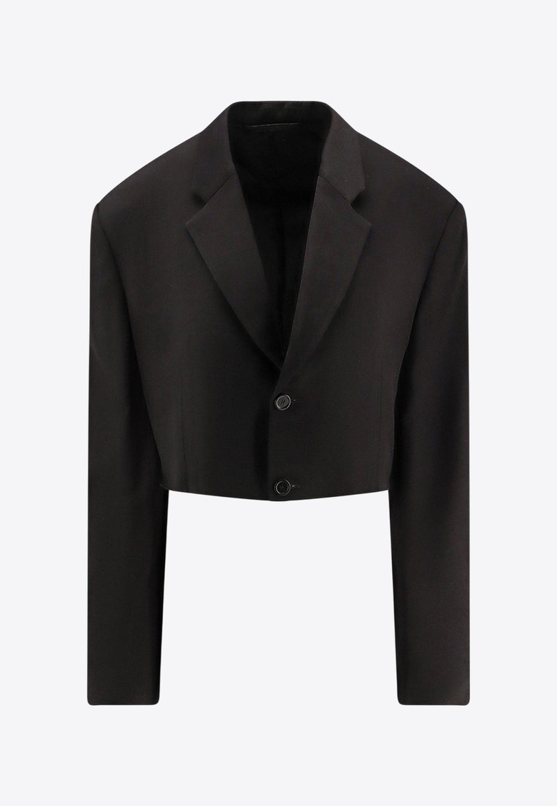 Balenciaga Cut-Off Single-Breasted Cropped Blazer Black 839295TRT011000_Black_29840329