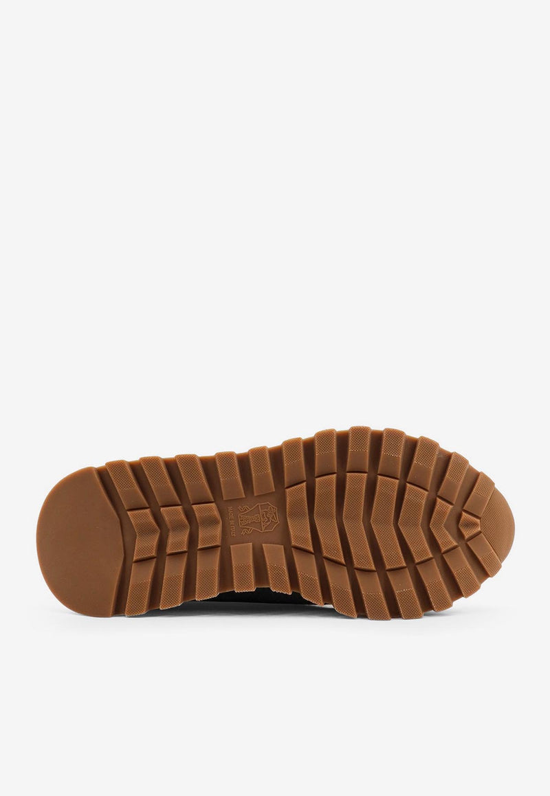 Brunello Cucinelli Wool Flannel Lace-Up Sneakers Gray MZ26G1960C003_MID GREY_29847490