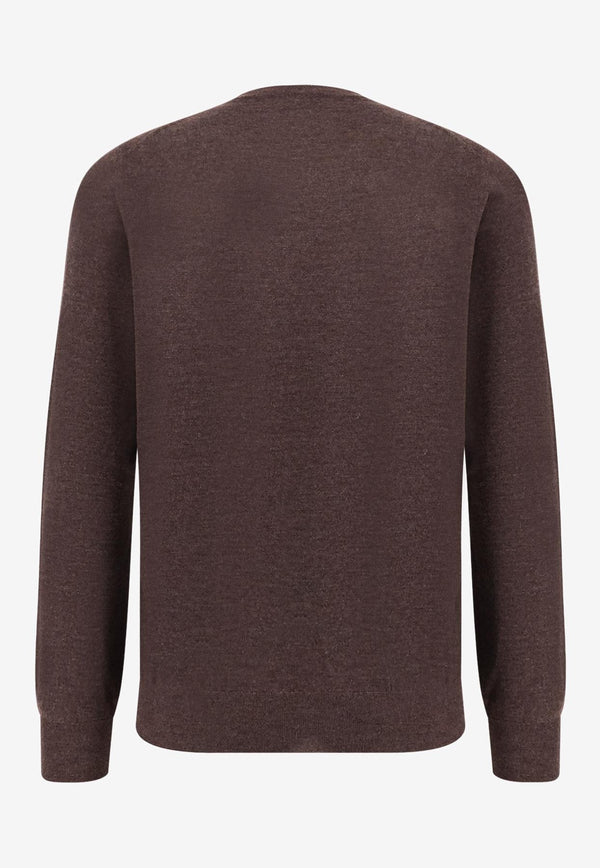 Brunello Cucinelli Cashmere-Blend Crewneck Sweater Gray M2300100CU766_MORO GRIGIO CHIARO_30004999